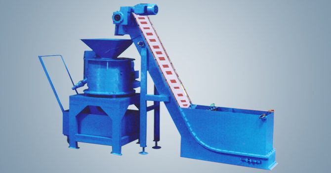 Chip centrifuge with magnetic feeder conveyor for coolant recovery by Unique Products India
