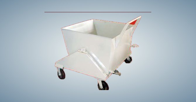 Tilting and fixed type chip bins and trolleys
