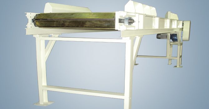 Industrial slat conveyor with pressed sheet-metal slats manufactured by Unique Products, Hubballi